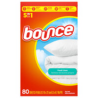 Bounce Fabric Softener Dryer Sheets, Fresh Linen, 80 Each