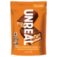 Unreal Bars Dark Chocolate Caramel Peanut Nougat, 3.4 Ounce