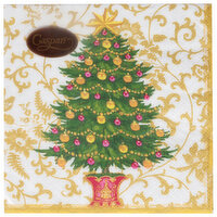 Caspari Cocktail Napkin Gilded Tree, 20 Each