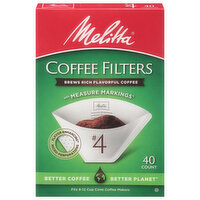 Melitta #4 Cone Coffee Filter, 40 Each