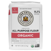 King Arthur Baking Company All-Purpose Flour, Organic, Unbleached, 5 Pound