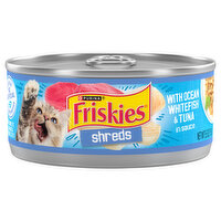 Friskies Wet Cat Food, Shreds With Ocean Whitefish & Tuna in Sauce, 5.5 Ounce