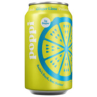 Poppi Prebiotic Soda, Ginger Lime, 12 Ounce