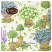 Caspari Potted Hydrangeas Cocktail Napkin, 1 Each