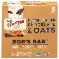Bob's Red Mill Peanut Butter Chocolate & Oats Bob's Bars, 5 Each