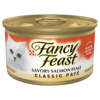 Purely Fancy Feast Pate Wet Cat Food, Classic Pate Savory Salmon Feast, 3 Ounce