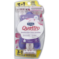 Schick Quattro Women Disposable Sensitive Skin, 4 Each