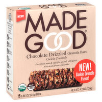 MadeGood Granola Bars, Chocolate Drizzled, Cookie Crumble, 5 Pack, 5 Each