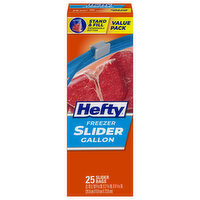 Hefty Gallon Freezer Slider Bags, 25 Each