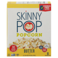 SkinnyPop Microwave Popcorn, Butter, 6 Each