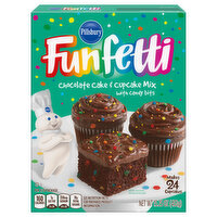 Pillsbury Cake & Cupcake Mix with Candy Bits, Chocolate, 15.25 Ounce