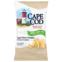 Cape Cod Less Fat White Cheddar and Sour Cream Kettle Cooked Potato Chips, 7.5 Ounce