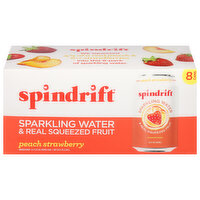 Spindrift Peach Strawberry Sparkling Water, 8 Each