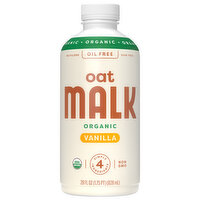 Malk Organic Oat Milk, Vanilla, 28 Ounce