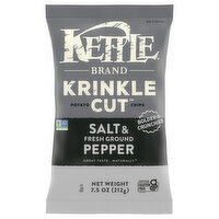 Kettle Brand Krinkle Cut Salt And Pepper Kettle Potato Ships, 7.5 Ounce