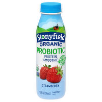 Stonyfield Organic Strawberry Lowfat Yogurt Protein Smoothie, 10 Fluid ounce
