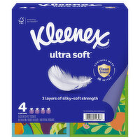 Kleenex Tissues, Ultra Soft Cube Box Multipack, 4 Each