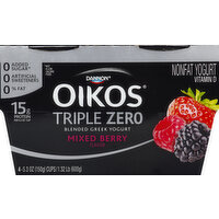 Oikos Triple Zero Mixed Berry Greek Yogurt, 4 Each
