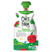 Once Upon a Farm Go-Go Greens Dairy-Free Kids Smoothie Pouch, 4 Ounce