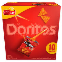 Doritos Nacho Cheese Flavored Tortilla Chips, 10 Each