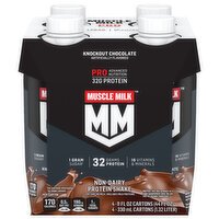 MUSCLE MILK Knockout Chocolate Non-Dairy, 4 Each