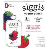 Siggi's Kids Lowfat Yogurt Pouch, Mixed Berries, 4ct Multipack, 4 Each
