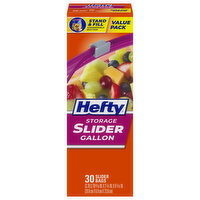 Hefty Gallon Storage Slider Bags, 30 Each