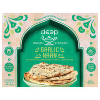 Deep Indian Kitchen Naan, Garlic, 8 Ounce