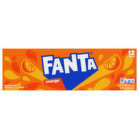 Fanta Orange Soda Fruit Flavored Soft Drink, 12 Each
