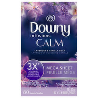 Downy Infusions Mega Dryer Sheets Calm Lavender & Vanilla Bean, 80 Each