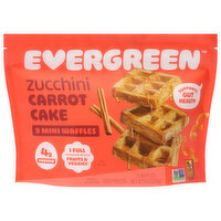 Evergreen Mini Waffles Zucchini Carrot Cake, 9 Each