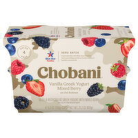 Chobani Mixed Berry on Bottom Vanilla Low-Fat Greek Yogurt, 4 Each