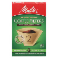 Melitta #2 Brown Cone Coffee Filter, 40 Each