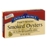 Ocean Prince Fancy Whole Smoked Oysters In Cottonseed Oil, 3 Ounce