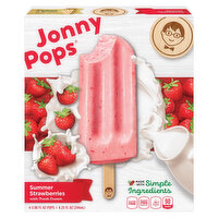 JonnyPops Fruit and Cream Bars, Strawberries & Cream, 8.25 Ounce