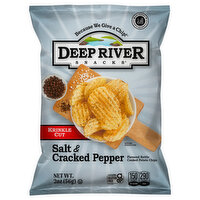 Deep River Snacks Potato Chips, Salt & Cracked Pepper, Kettle Cooked, 2 Ounce