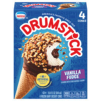 Drumstick Dairy Dessert Cones Vanilla Fudge, 4 Each