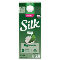 Silk Organic Unsweetened Soy Milk, 64 Ounce