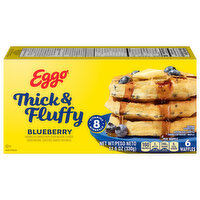 Eggo Thick and Fluffy Frozen Waffles, Frozen Breakfast, Belgian Style, Blueberry, 11.6 Ounce