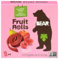 Bear Fruit & Veg Rolls, Real, Raspberry, 5 Each