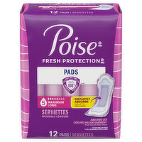 Poise Maximum Long Pads, 12 Each