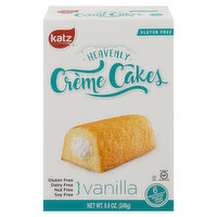 Katz Heavenly Creme Cakes, Vanilla, 6 Each