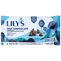 Lily's Baking Chips, Milk Chocolate Style, 9 Ounce
