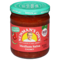 Newman's Own Salsa, Medium, Medium Chunky, 16 Ounce