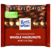 Ritter Sport Milk Chocolate with Whole Hazelnuts, 3.5 Ounce