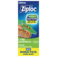 Ziploc Sandwich Bags Easy Glide, 50 Each