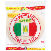 La Banderita Flour Tortillas, Soft Taco, Large, 10 Each