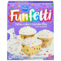 Pillsbury Cake & Cupcake Mix with Candy Bits, Yellow, 15.25 Ounce