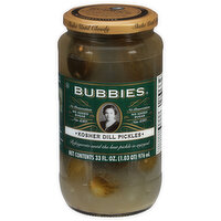 Bubbies Kosher Whole Dill Pickles, 33 Ounce