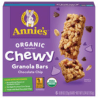 Annie's Granola Bars, Organic, Chocolate Chip, Chewy, 6 Each